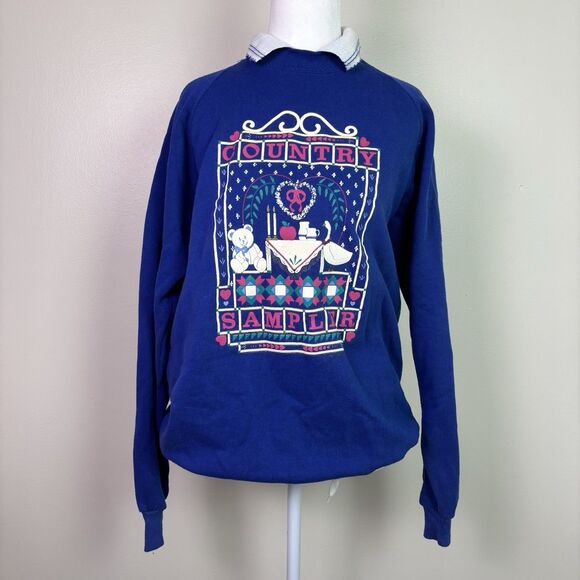 Vintage Gopher Sport Sweatshirt Women's XL Country Sampler Faux Collar Nostalgic - Picture 2 of 15